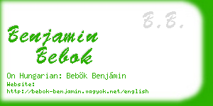 benjamin bebok business card