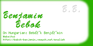 benjamin bebok business card